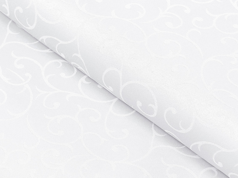 Țesătură decorativă cu strat teflonat - desen stilou alb