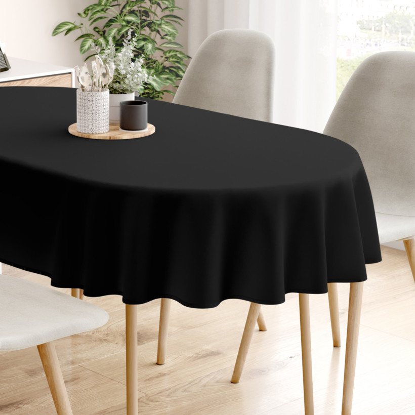 Față de masă decorativă  LONETA - negru - ovală