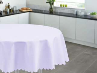 Față de masă din teflon - albă cu nuanță violet - ovală