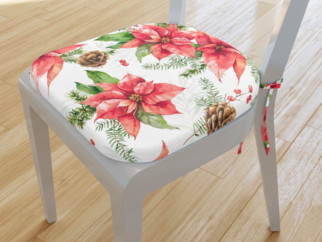 Pernă pentru scaun rotundă decorativă de crăciun 39x37cm - LONETA - model 552