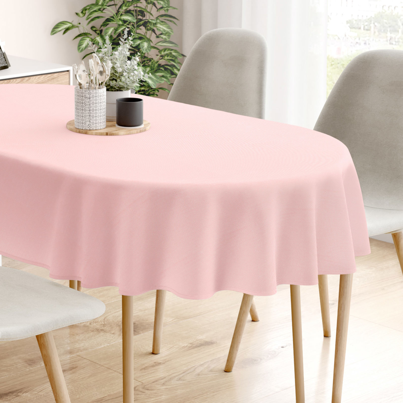 Față de masă teflonată - roz tigrat - ovală