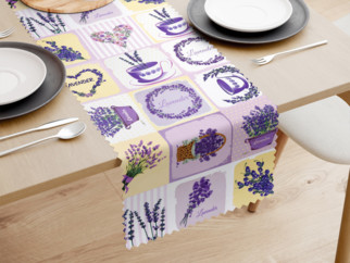 Napron de masă teflonat - model 067 decorațiuni cu lavandă