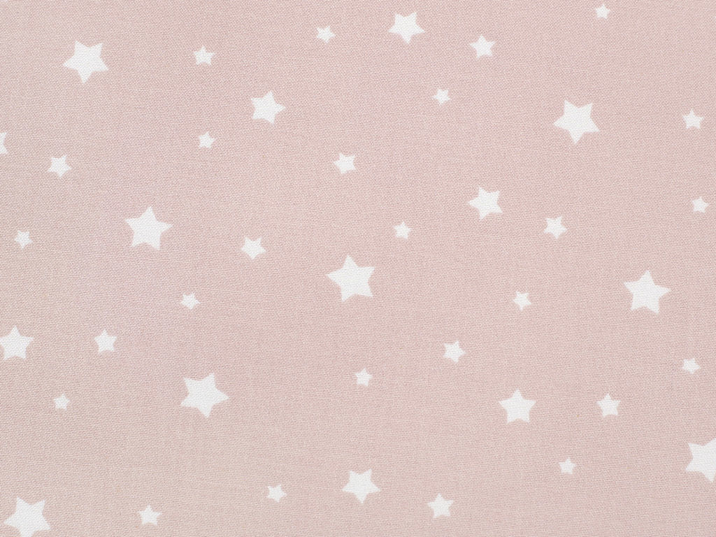 Țesătură SIMONA 100% bumbac - stele albe pe roz vechi