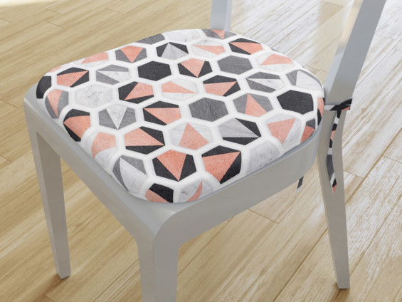 Pernă pentru scaun rotundă decorativă 39x37 cm - LONETA - model 386