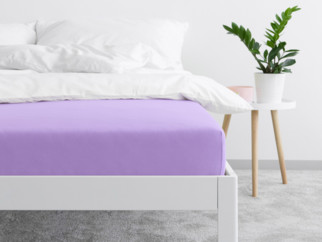 Cearceaf de pat Jersey cu elastic - violet deschis