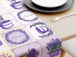 Napron de masă teflonat - model 067 decorațiuni cu lavandă