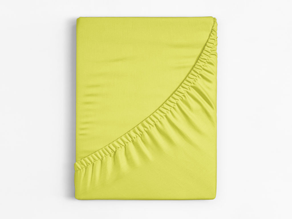 Cearceaf de pat 100% bumbac cu elastic - verde lime