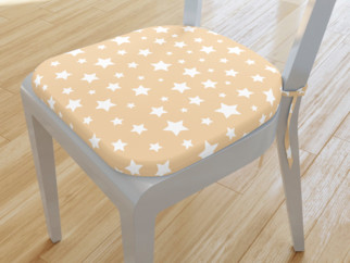 Pernă pentru scaun colțuri rotunde 39x37cm LONETA - model 360 - steluțe albe pe bej