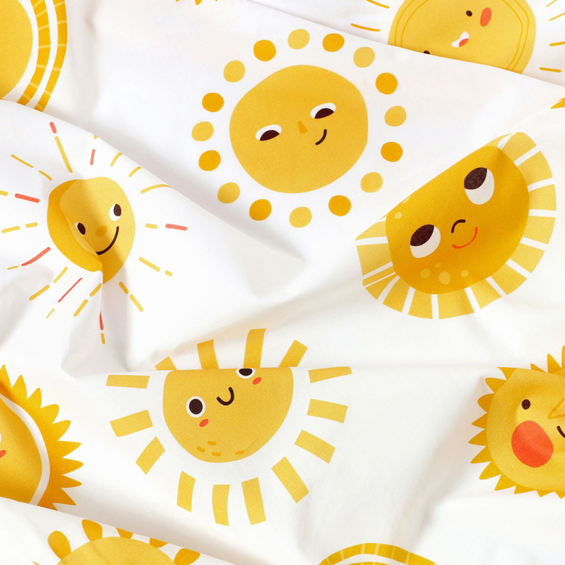 Draperie pentru copii din 100% bumbac - soarele zâmbitor