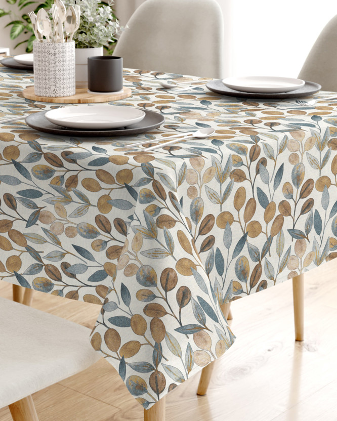 Față de masă decorativă LONETA - eucalipt maro și albastru