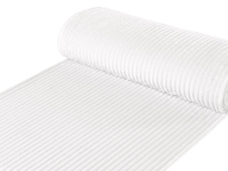 Tesături din polyester MINKY dungi - alb - lătime 150 cm