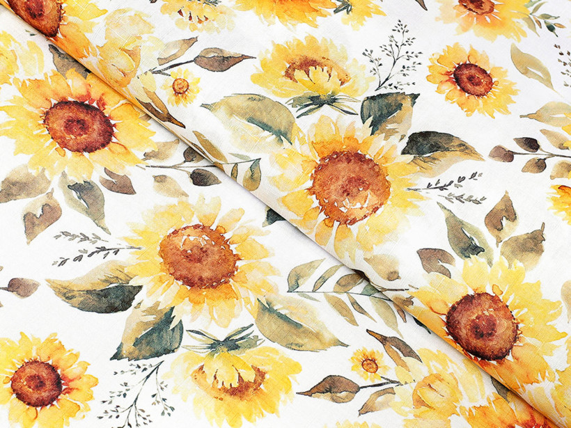 Țesătură teflonată pentru fețe de masă - flori de floarea-soarelui