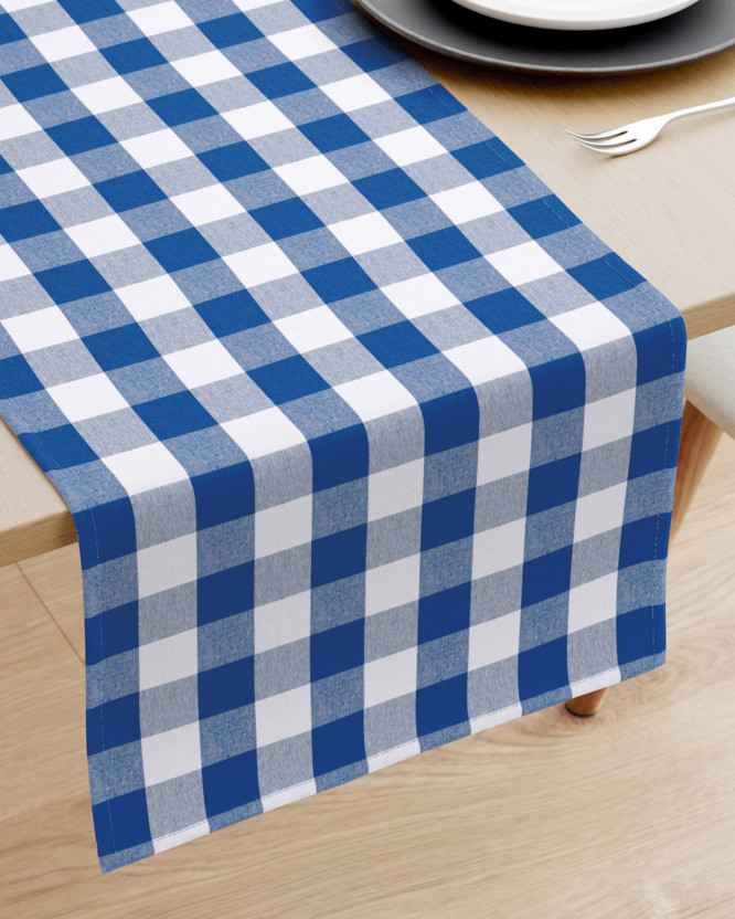 Napron de masă decorativ MENORCA - carouri mari albastre și albe