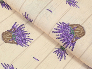 Țesătură teflonată pentru fețe de masă - model 066 lavandă în coșuri - lățime 155 cm